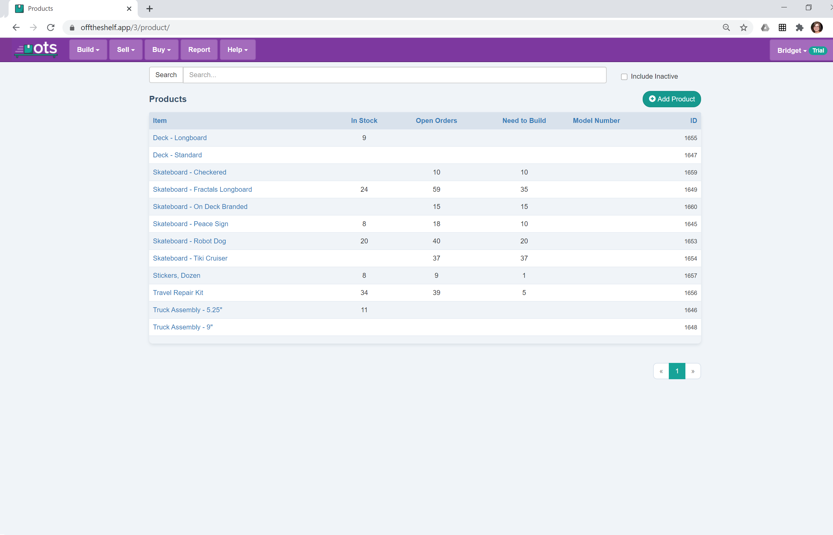 Products Off The Shelf